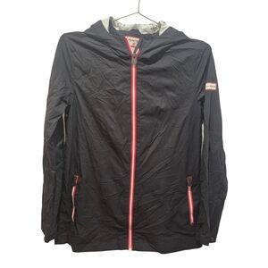 Hunter For Target Black Rain Jacket Girls Size XL Full Zip With Hood